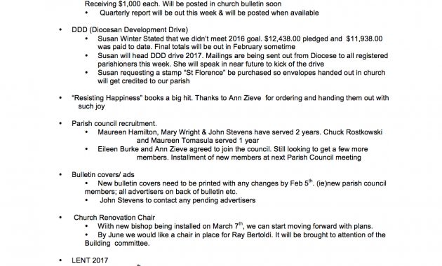 January 2017 Parish Council Meeting Minutes St Florence pertaining to measurements 1275 X 1650