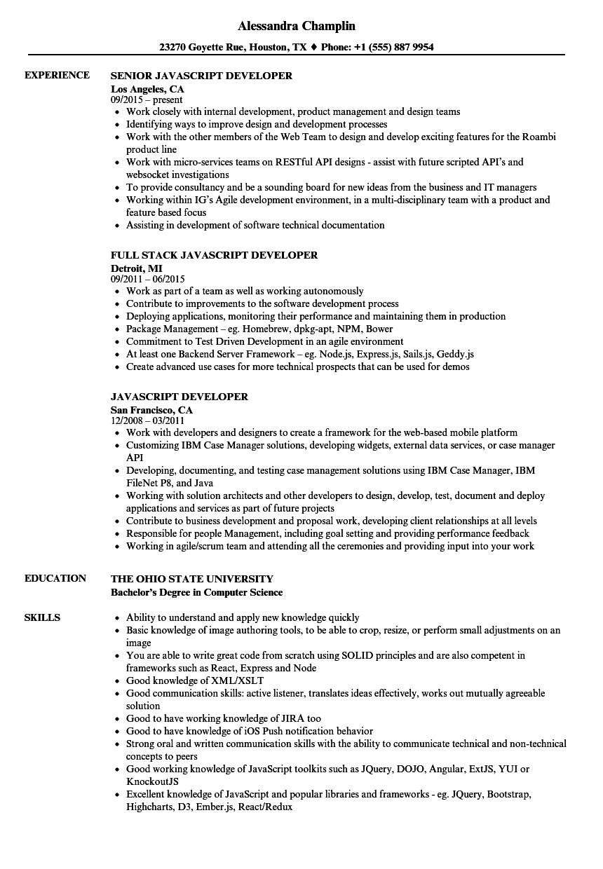 Javascript Developer Resume Samples Velvet Jobs in proportions 860 X 1240