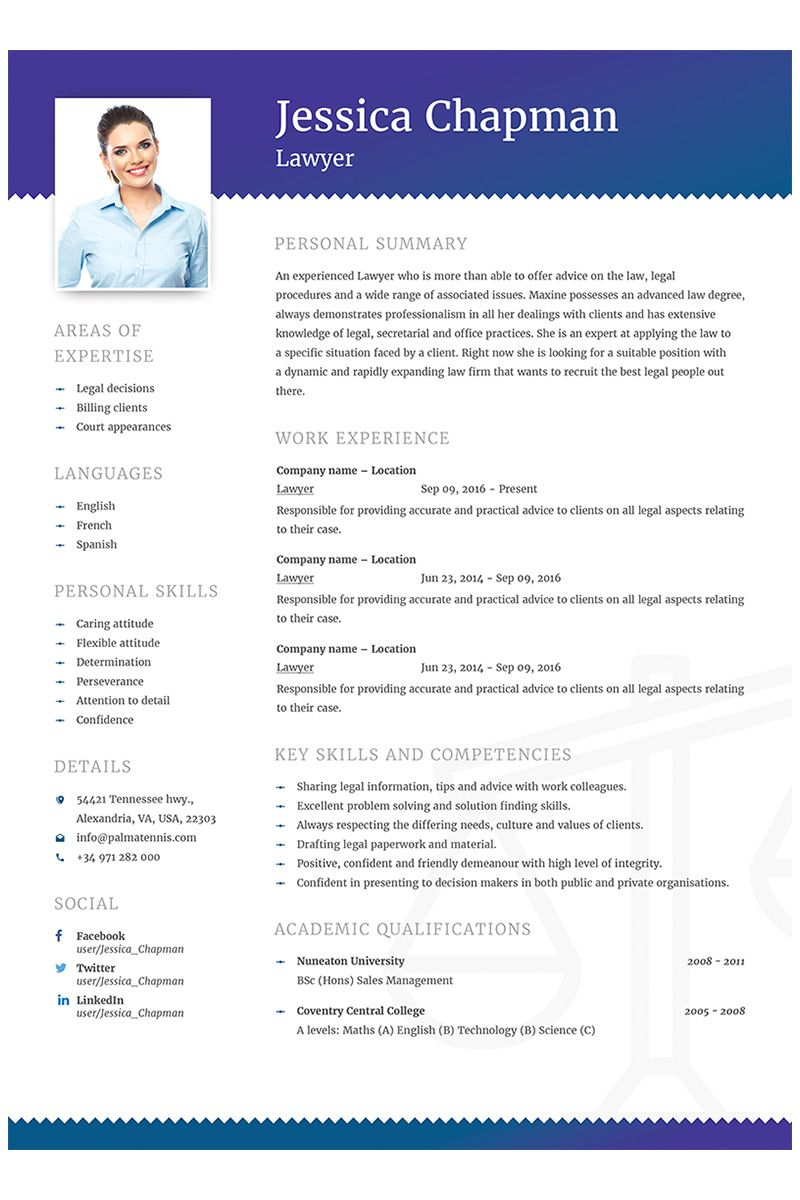 Jessica Chapman Lawyer Cv Resume Template 64868 Cv pertaining to size 800 X 1200