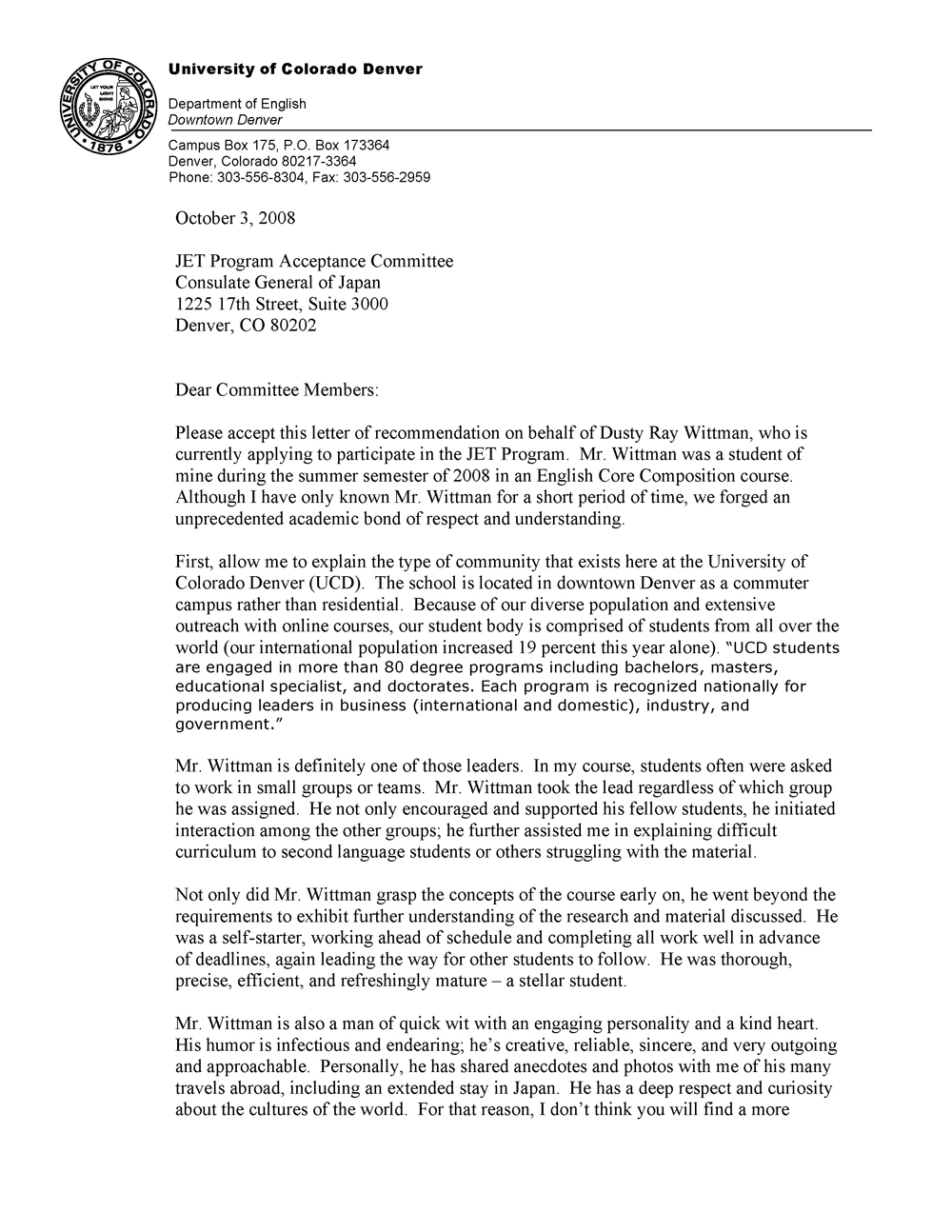 Jet Program Letter Of Recommendation Example Domaregroup within dimensions 1000 X 1294