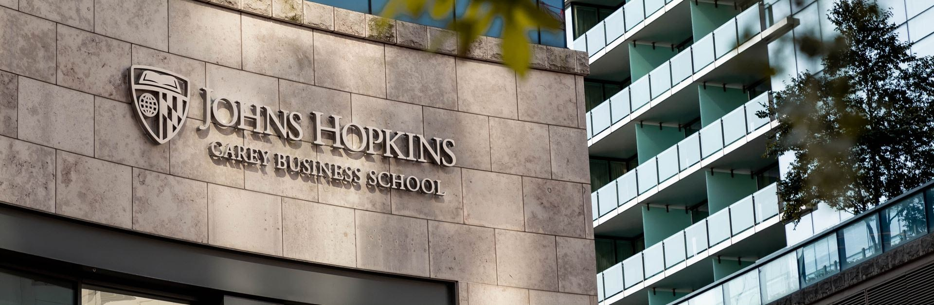 Johns Hopkins Carey Business School Clear Admit with proportions 1920 X 627