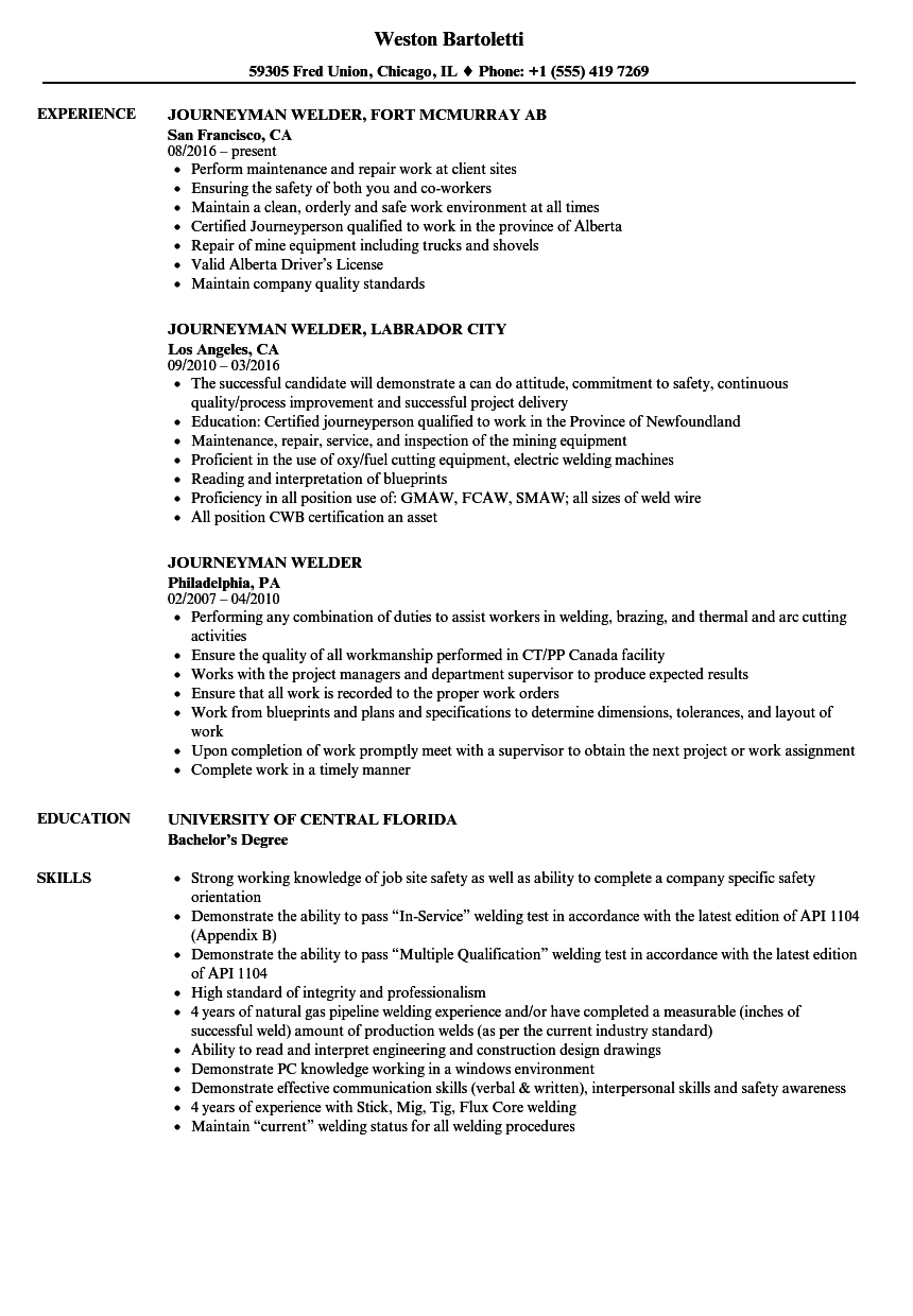 Journeyman Welder Resume Samples Velvet Jobs regarding proportions 860 X 1240