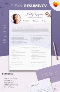 Kelly Ragers Spa And Beauty Therapist Resume Template inside dimensions 800 X 1211