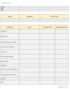 Kickoff Meeting Agenda Template For Successful Projects in proportions 864 X 1104