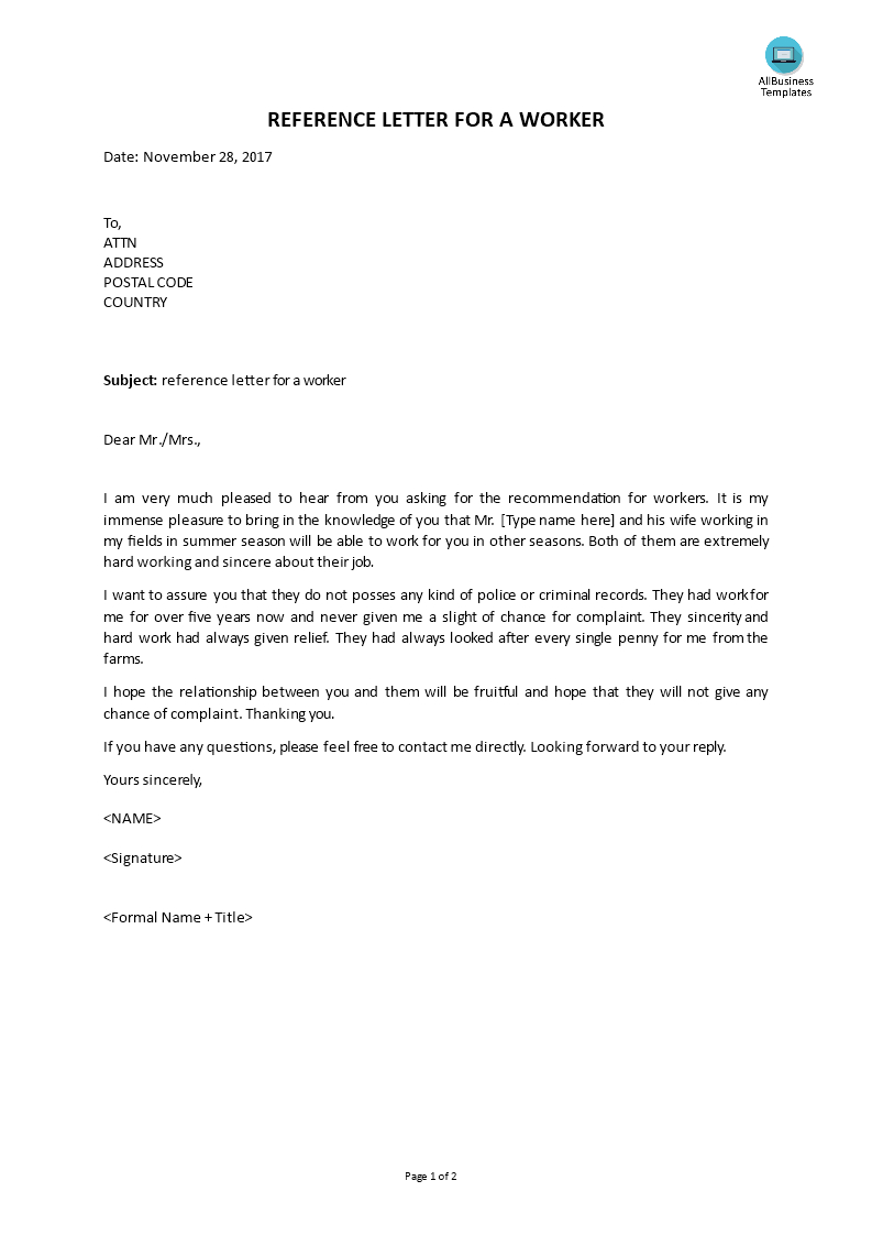 Kostenloses Reference Letter From Landlord inside proportions 793 X 1122