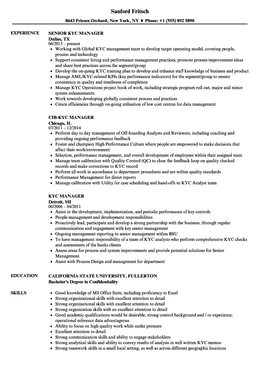 Kyc Manager Resume Samples Velvet Jobs in measurements 860 X 1240