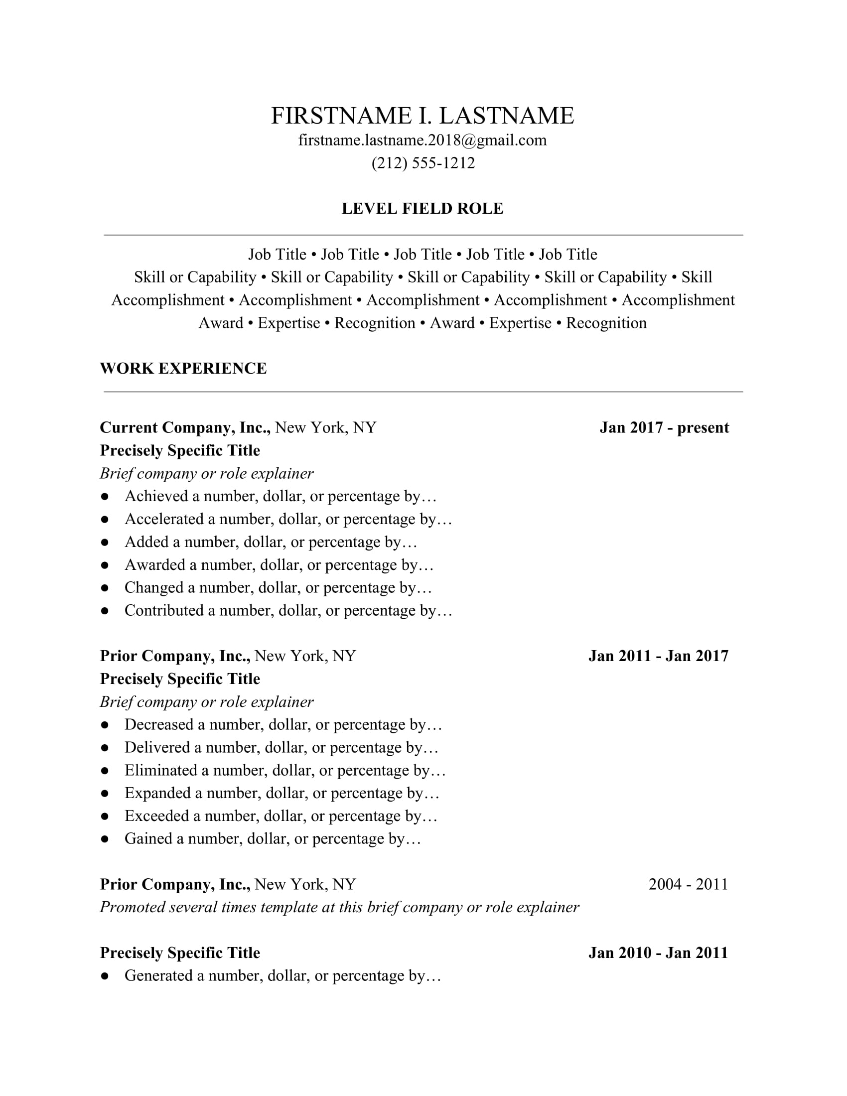 Ladders 2020 Resume Guide Professional Resume Templates with proportions 1700 X 2200