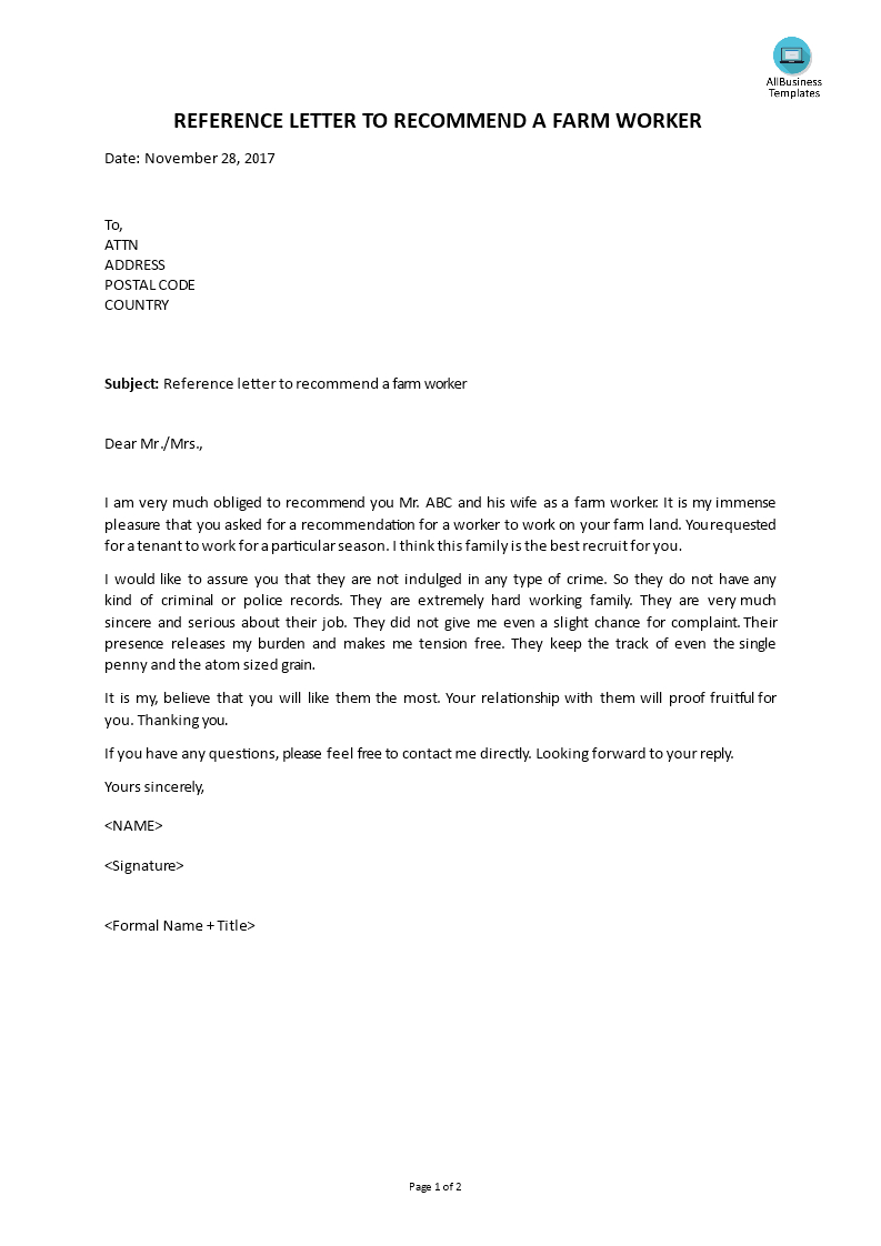 Landlord Reference Letter Template Templates At in proportions 793 X 1122