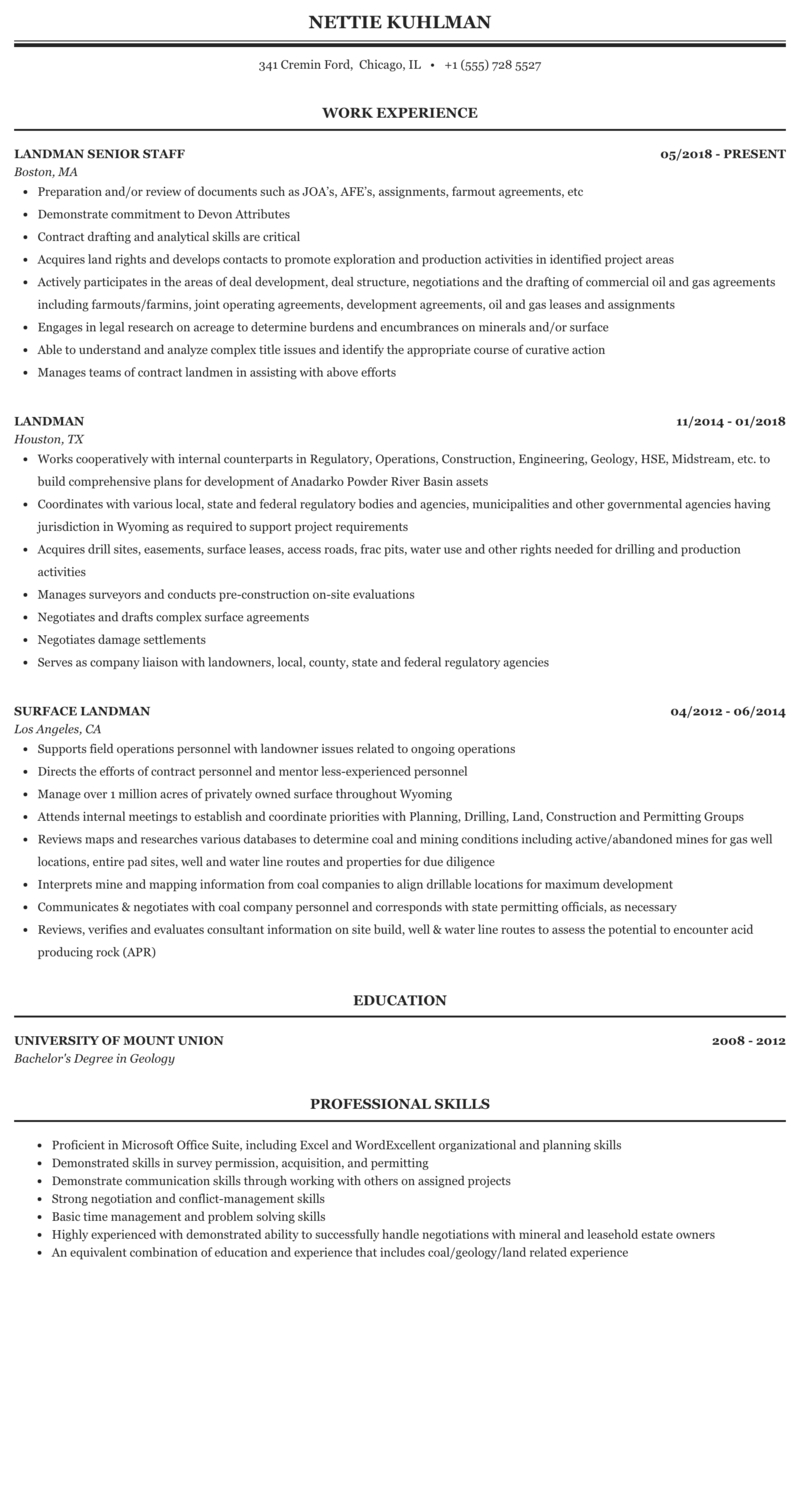 Landman Resume Enom within sizing 800 X 1506