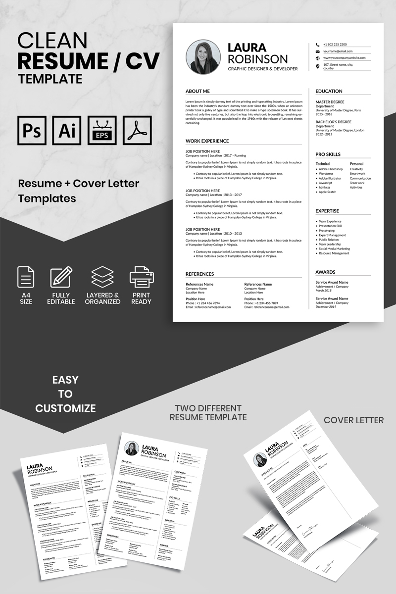 Laura Robinson Resume Template within proportions 800 X 1200