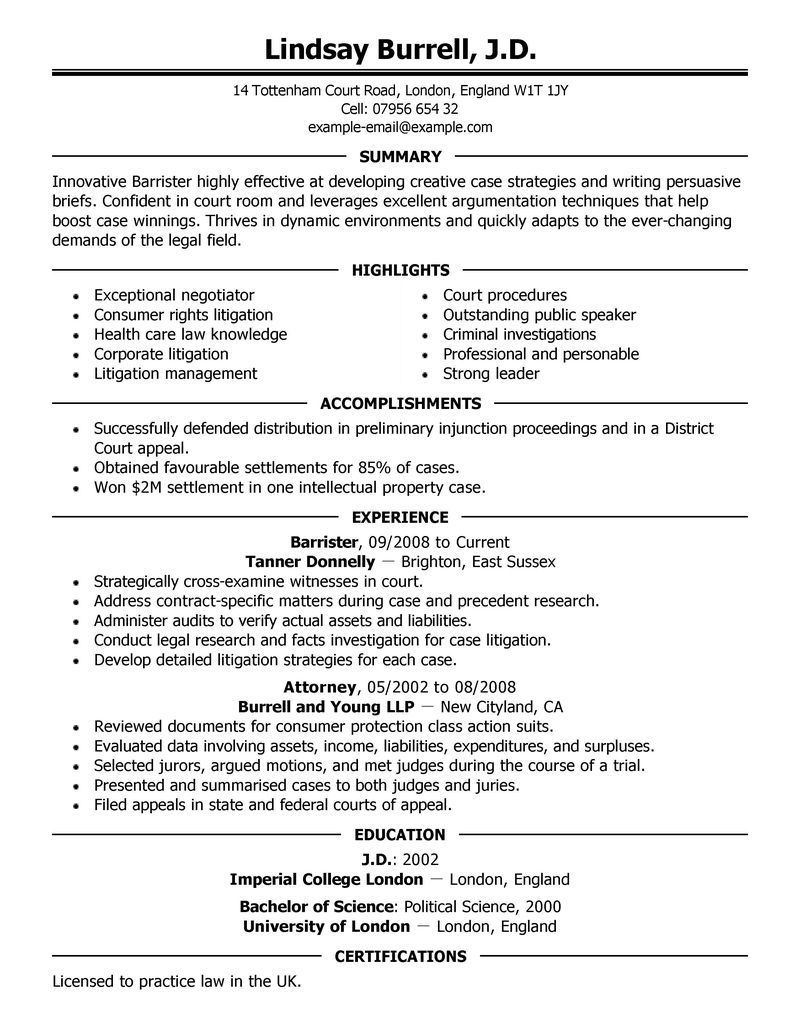 Law Resume Sample Canada Cover Amazing Legal Resumes intended for measurements 800 X 1035