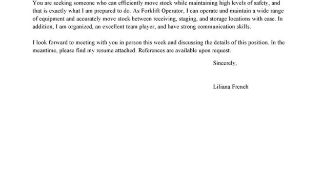 Leading Professional Forklift Operator Cover Letter Examples inside proportions 800 X 1035