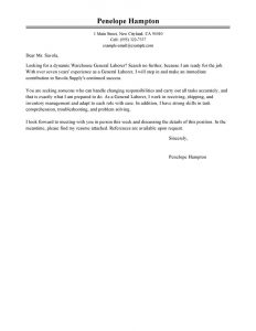 Leading Professional General Labor Cover Letter Examples for dimensions 800 X 1035