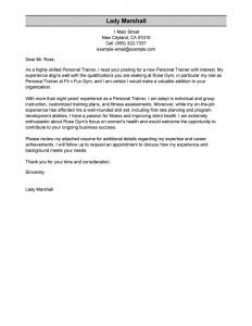 Leading Professional Personal Trainer Cover Letter Examples intended for dimensions 800 X 1035