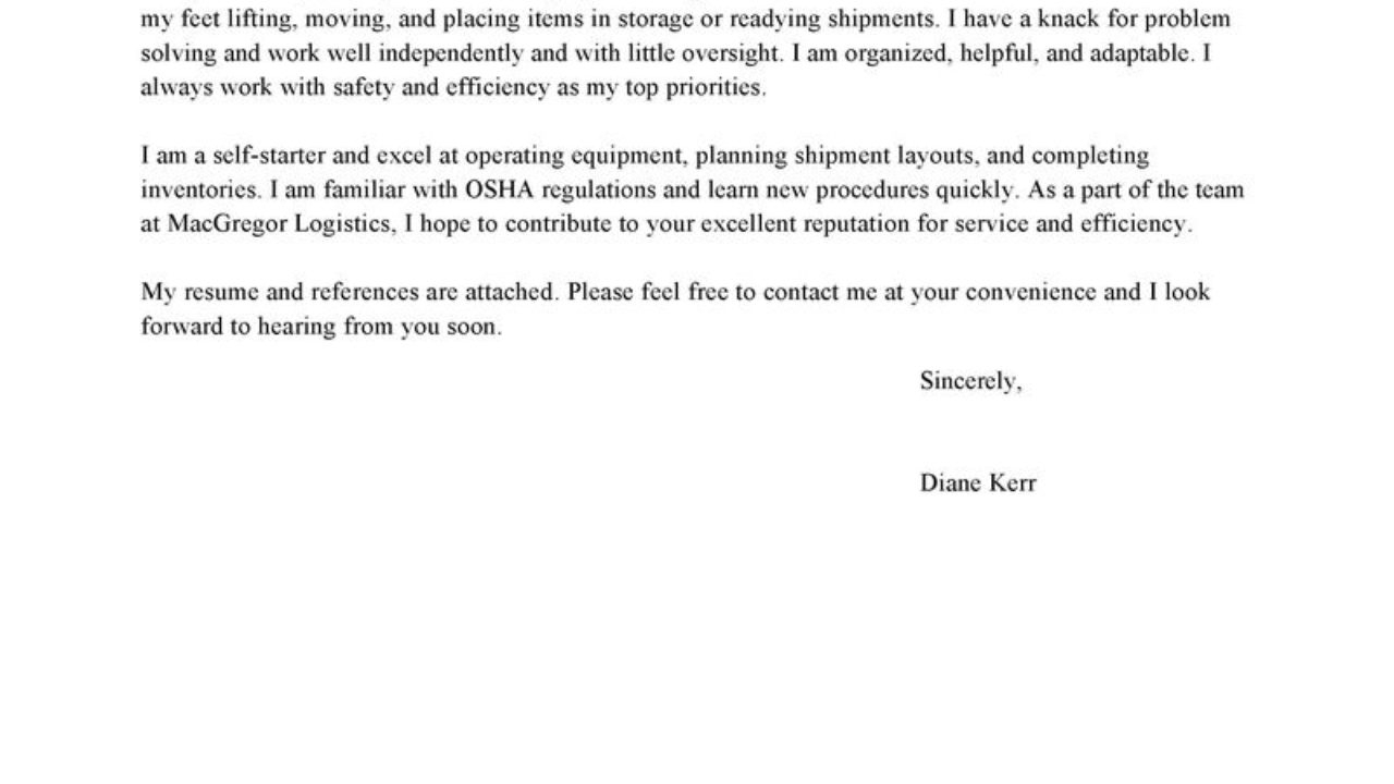 Leading Professional Picker And Packer Cover Letter Examples with regard to size 1280 X 720