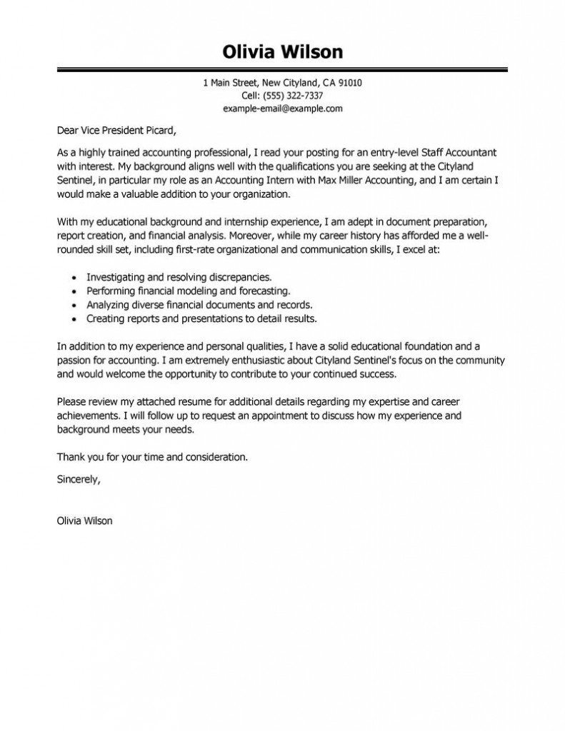 Leading Professional Staff Accountant Cover Letter Examples with dimensions 791 X 1024