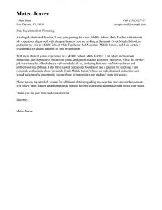 Leading Professional Teacher Cover Letter Examples in measurements 800 X 1035