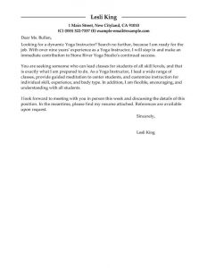 Leading Professional Yoga Instructor Cover Letter Examples throughout proportions 800 X 1035
