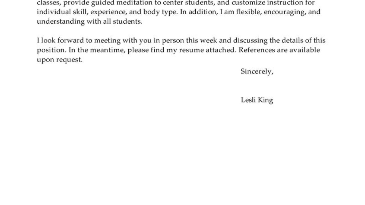 Leading Professional Yoga Instructor Cover Letter Examples with proportions 1280 X 720