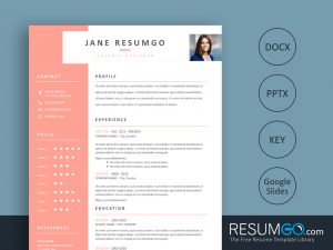 Leda Free Salmon Sidebar Resume Template Resumgo pertaining to size 1024 X 768