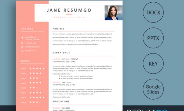 Leda Free Salmon Sidebar Resume Template Resumgo pertaining to size 1024 X 768