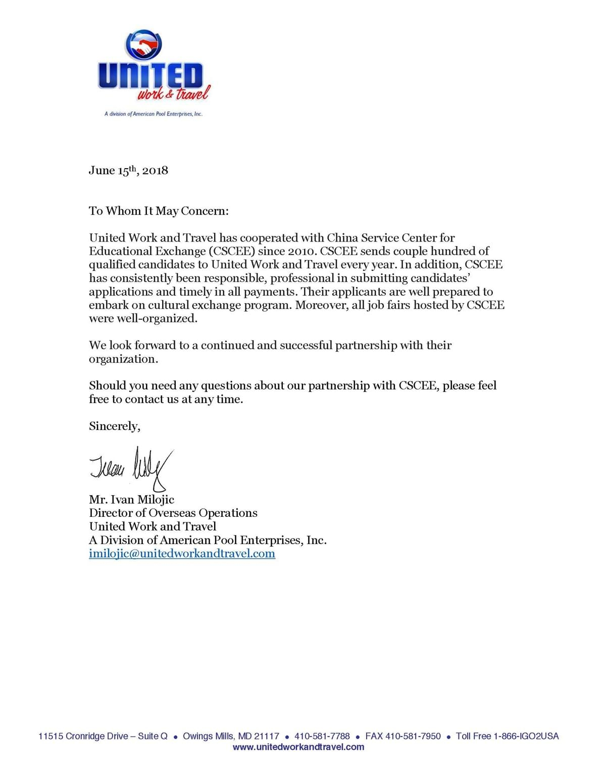 Letter Of Recommendation About Us pertaining to size 1200 X 1546