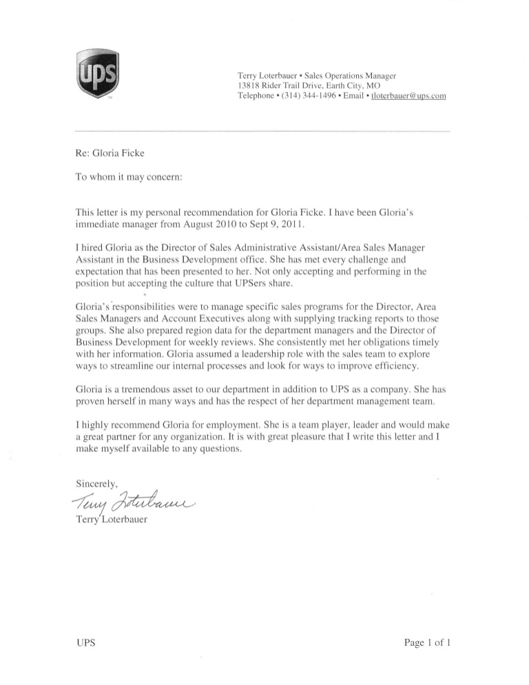 Letter Of Recommendation Administrative Assistant Enom pertaining to sizing 768 X 994