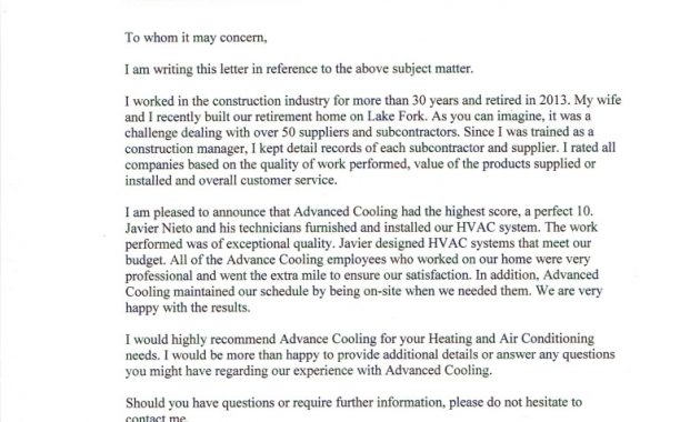 Letter Of Recommendation Advanced Cooling Advanced within dimensions 790 X 1024