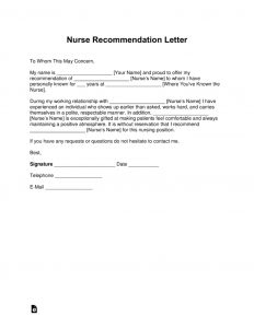 Letter Of Recommendation Example Nurse Akali intended for dimensions 791 X 1024