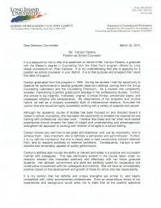 Letter Of Recommendation For A Counselor Position Menom with dimensions 2550 X 3300