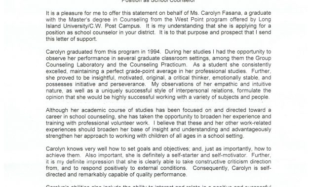 Letter Of Recommendation For A Counselor Position Menom with dimensions 2550 X 3300