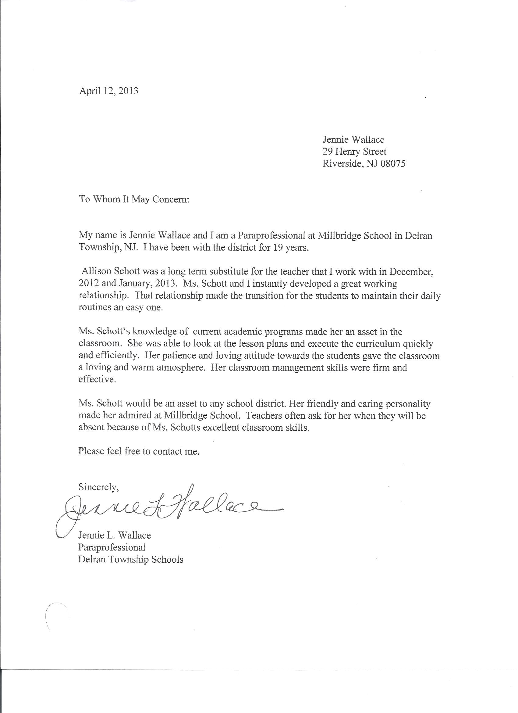 Letter Of Recommendation For A Paraprofessional Debandje throughout dimensions 1700 X 2338