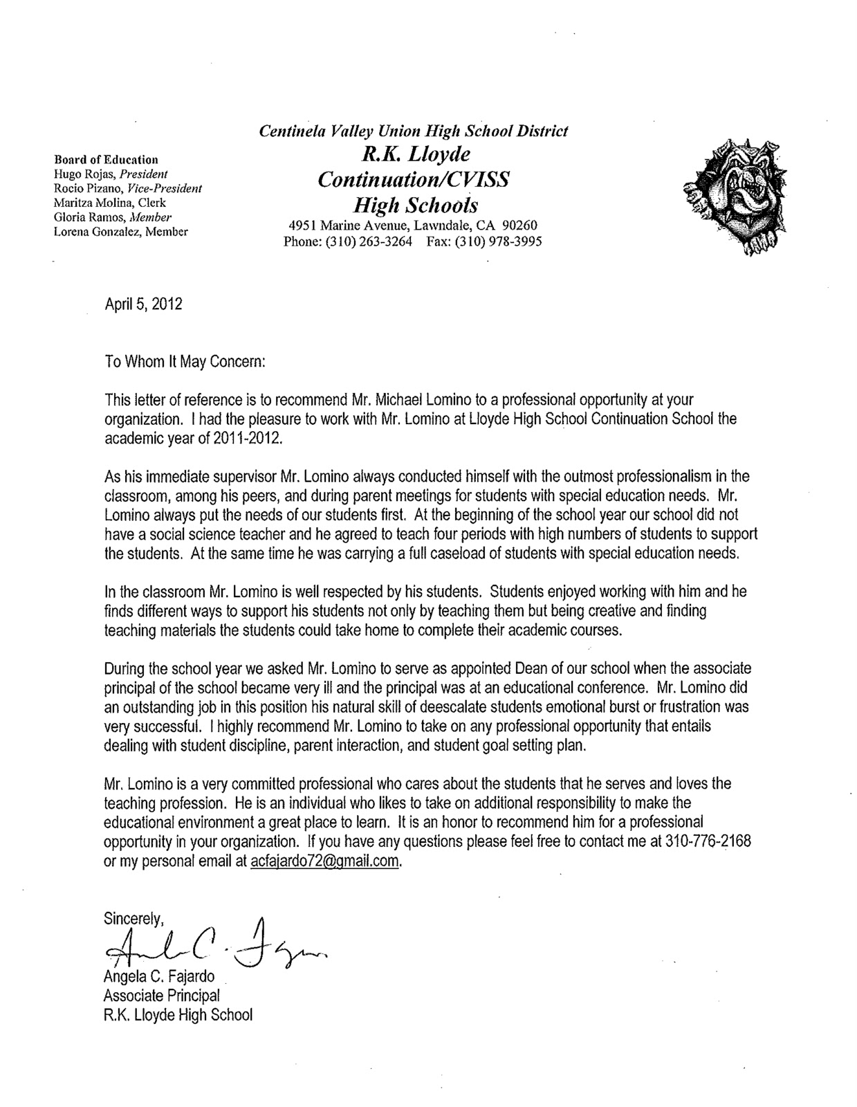 Letter Of Recommendation For A Special Education Teacher Enom inside size 1239 X 1600