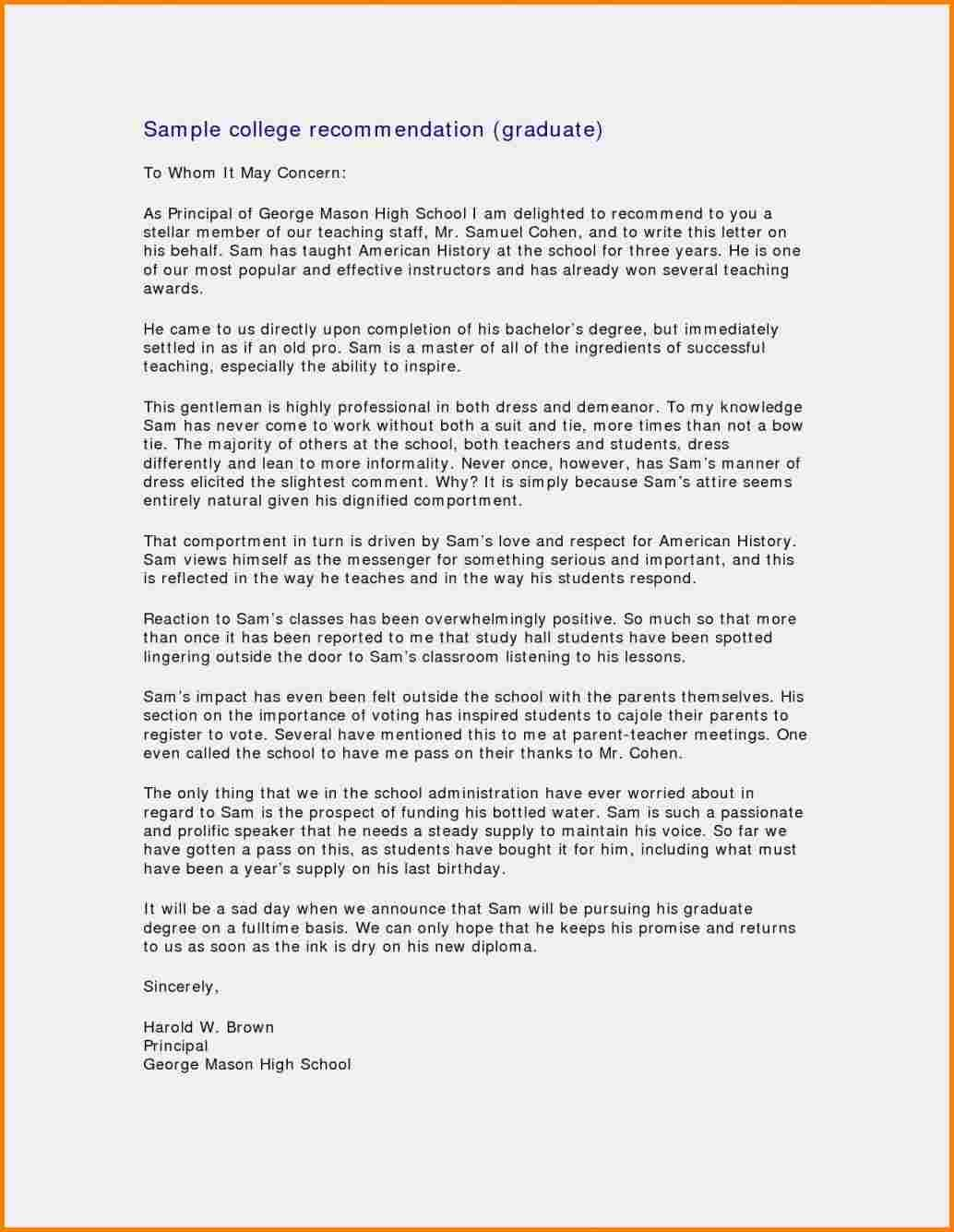 Letter Of Recommendation For A Teacher Award Enom within proportions 1034 X 1335