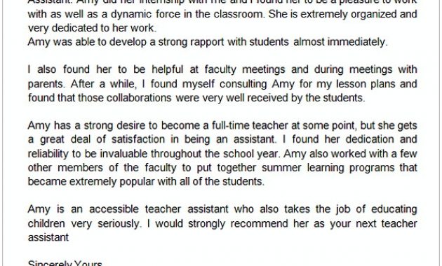 Letter Of Recommendation For An Educational Assistant Enom throughout dimensions 600 X 699