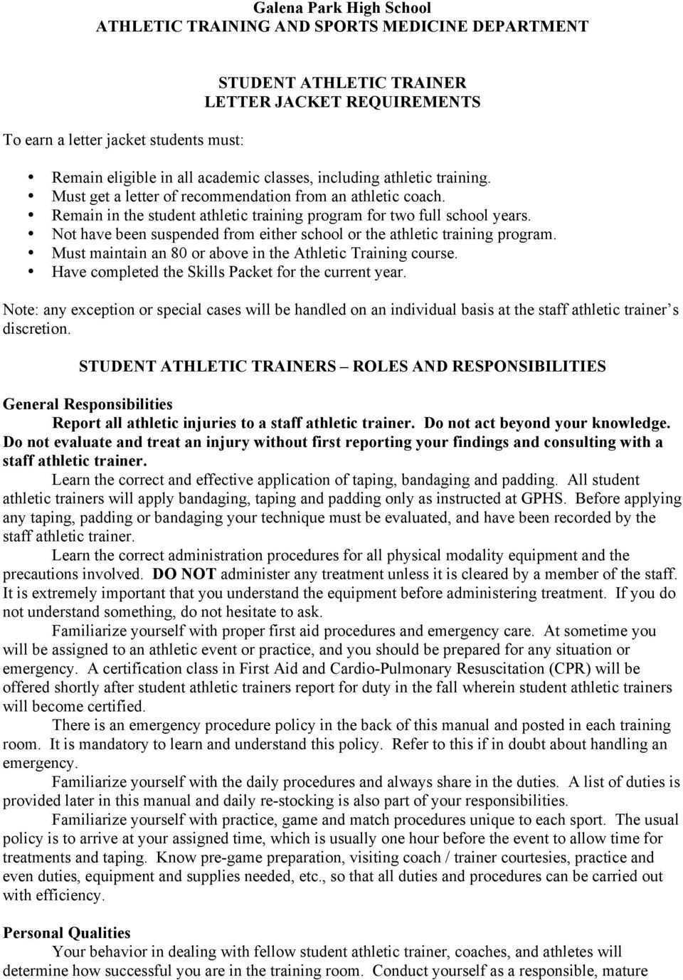 Letter Of Recommendation For Athletic Training Program in size 960 X 1377