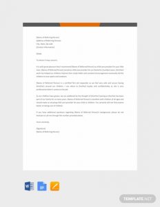 Letter Of Recommendation For Child Care Provider Enom intended for size 440 X 570