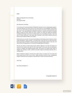 Letter Of Recommendation For College Admission From A Friend regarding measurements 880 X 1140