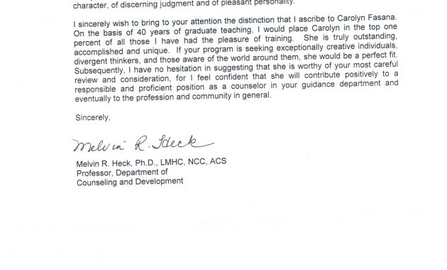 Letter Of Recommendation For Counseling Program Menom intended for proportions 2550 X 3300