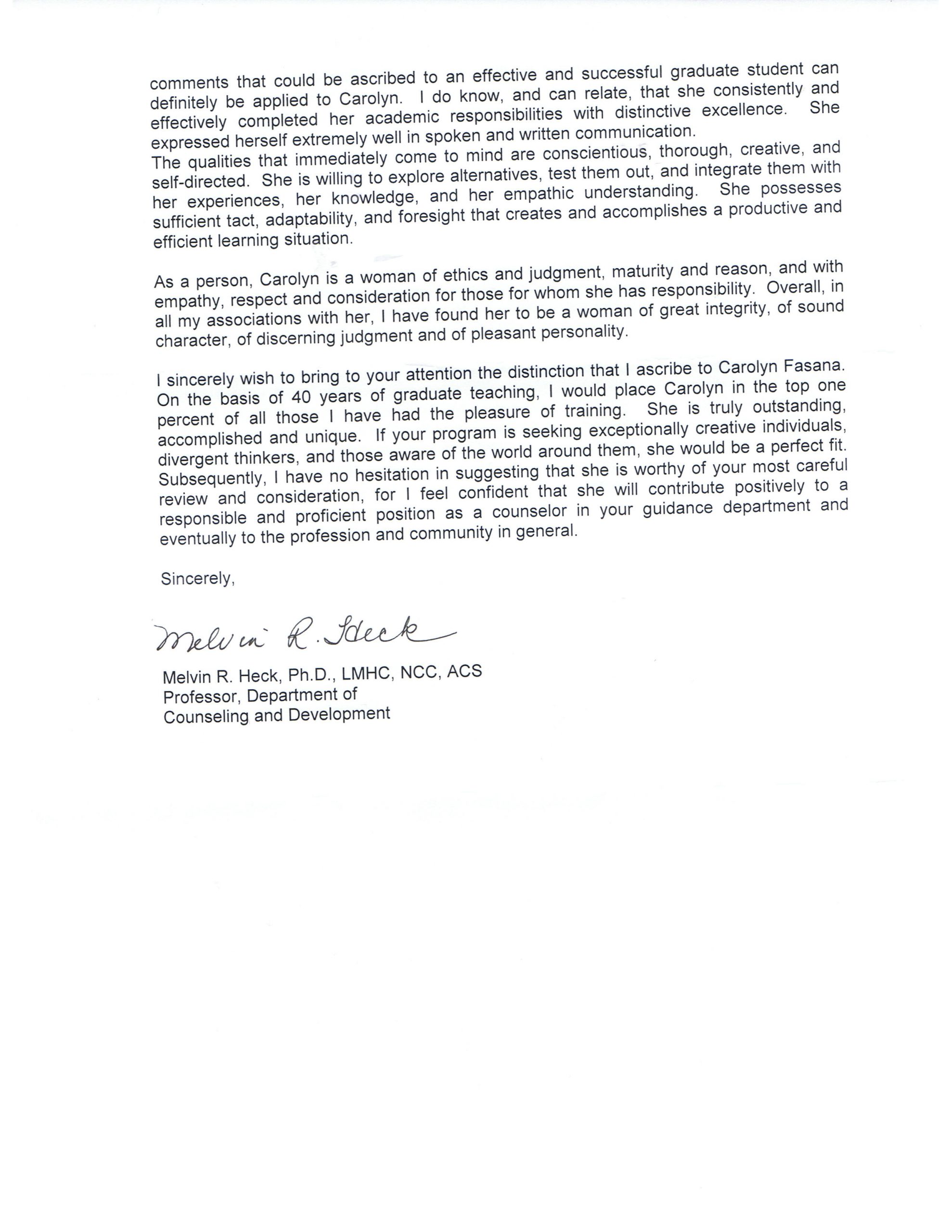 Letter Of Recommendation For Counseling Program Menom intended for proportions 2550 X 3300