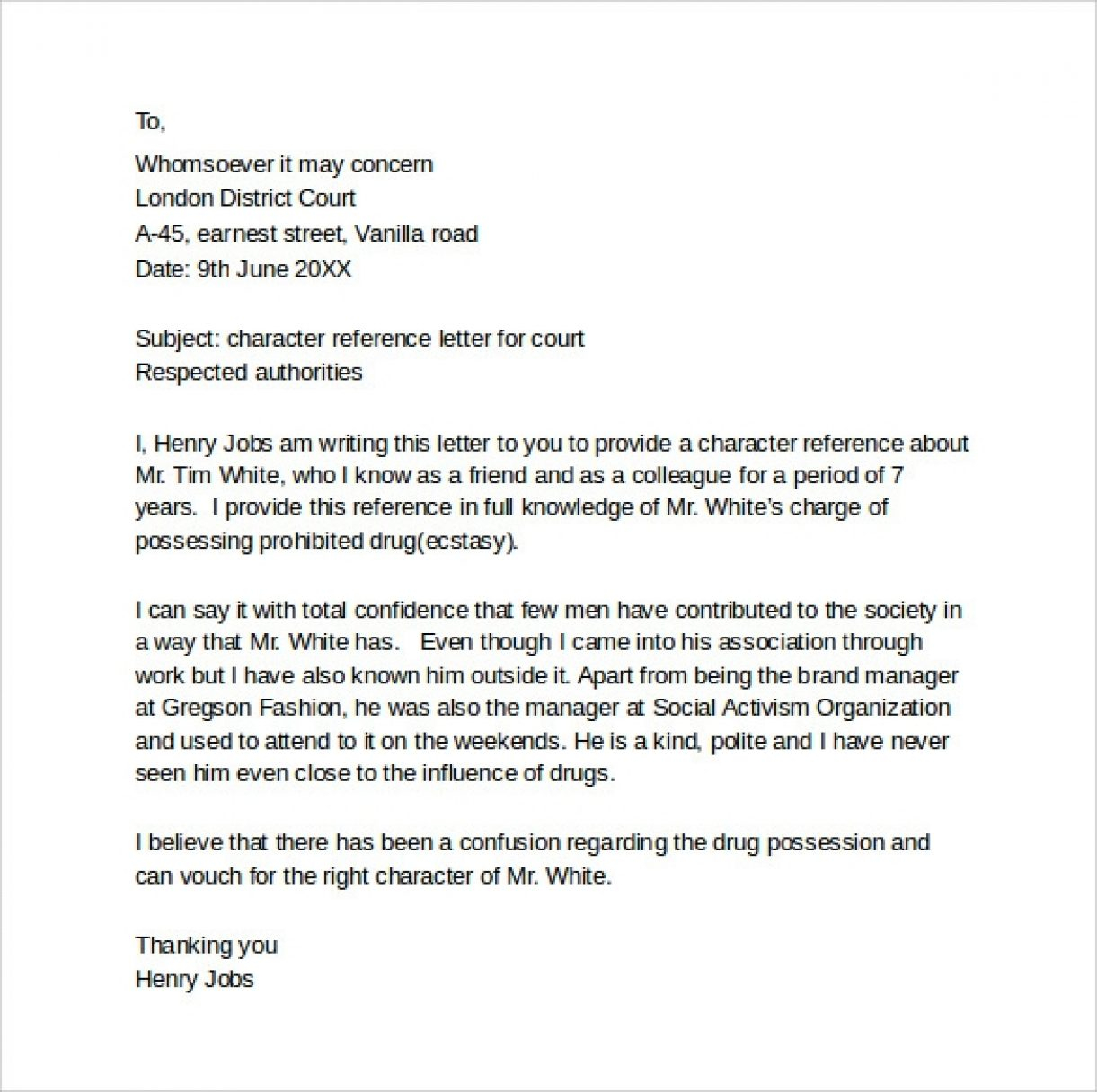 Letter Of Recommendation For Court Invazi inside dimensions 1221 X 1216