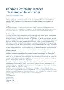 Letter Of Recommendation For Elementary Teacher inside proportions 793 X 1122