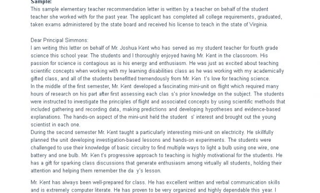 Letter Of Recommendation For Elementary Teacher inside proportions 793 X 1122