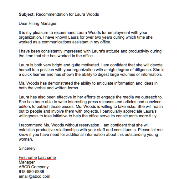 Letter Of Recommendation For Employee From Manager Debandje inside proportions 572 X 569