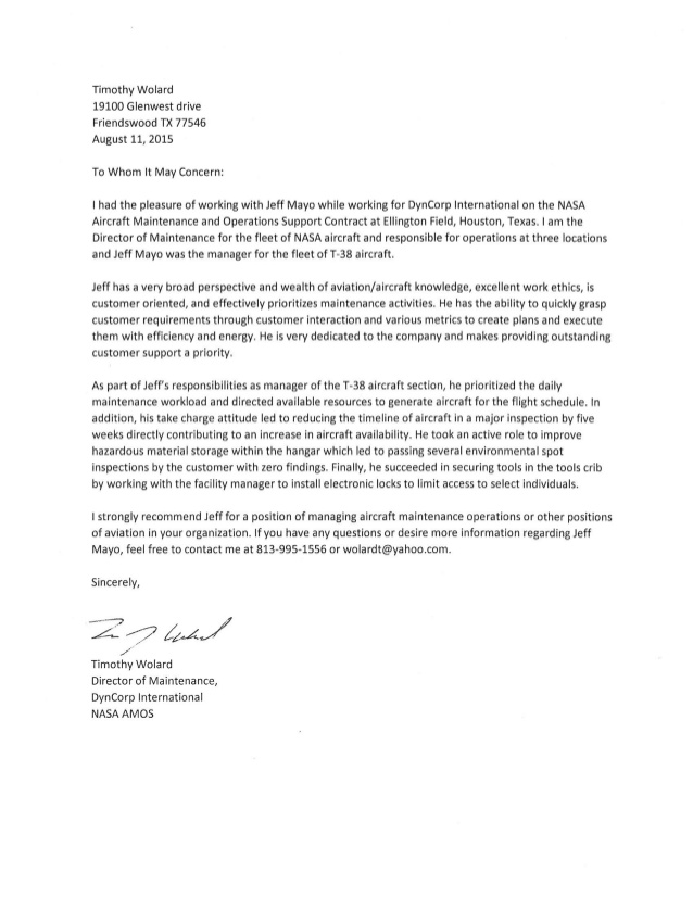 Letter Of Recommendation For Maintenance Enom intended for proportions 638 X 826