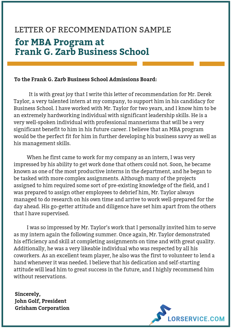 Letter Of Recommendation For Mba Program Sample in proportions 794 X 1123