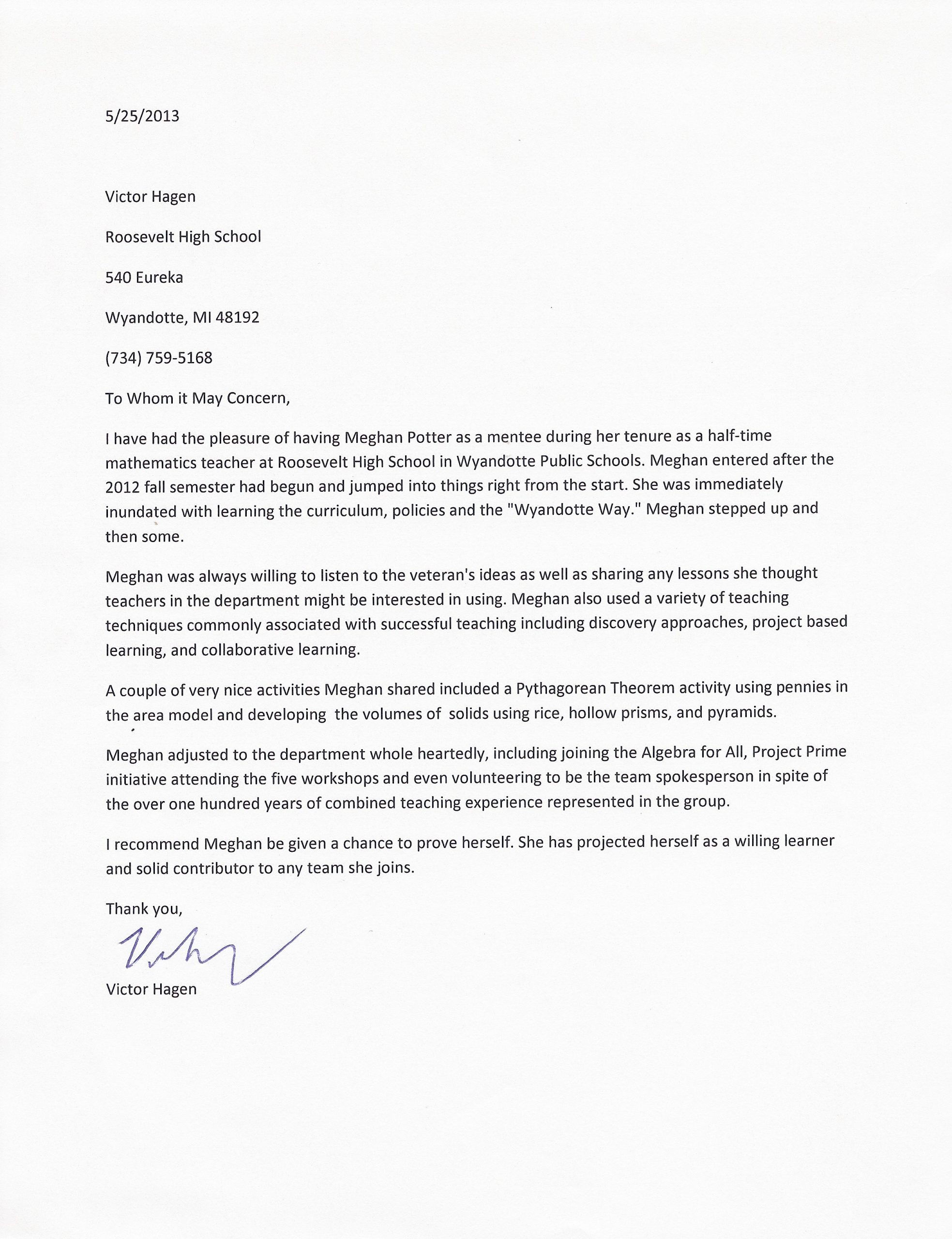 Letter Of Recommendation For Mentor Debandje inside dimensions 2496 X 3248