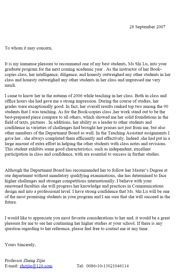 Letter Of Recommendation For Ms Debandje throughout dimensions 756 X 1146