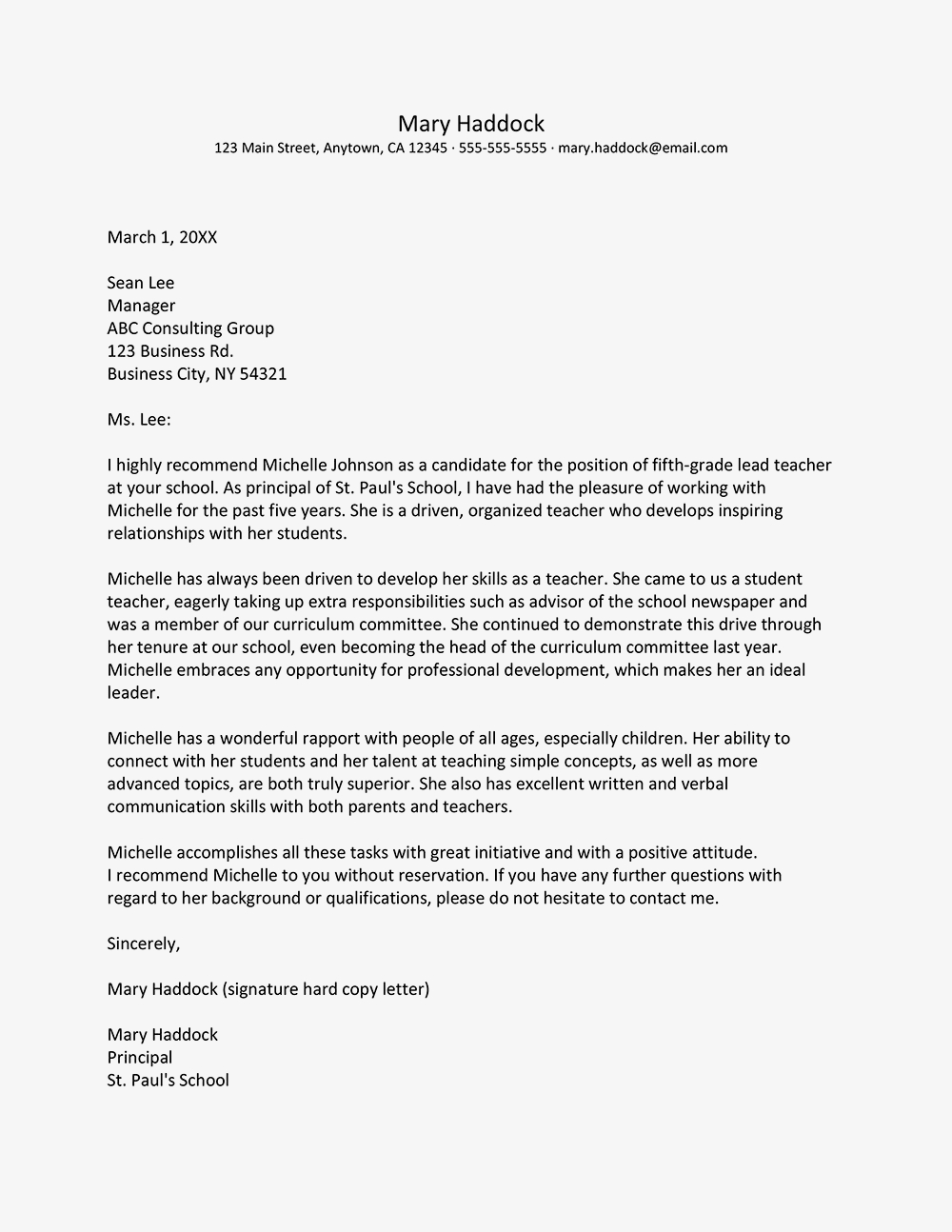 Letter Of Recommendation For Teacher Colleague Akali within sizing 1000 X 1294