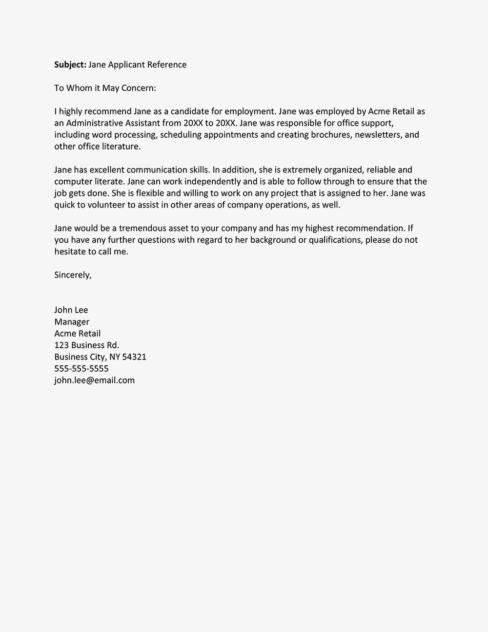 Letter Of Recommendation From Employer Menom regarding sizing 1000 X 1294